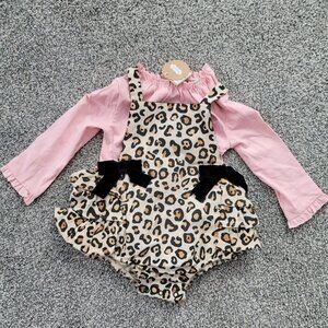 Baby's Mud Pie 2 piece  Leopard  Outfit  9-12 months  NWT